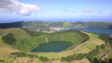 Sete Cidades güzel göl, Azores, Portekiz Europe