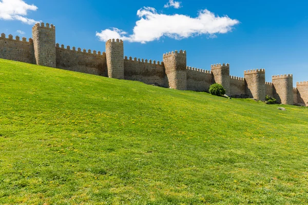 Avila. Pandangan rinci dari dinding Avila, juga dikenal sebagai murallas de avila . — Stok Foto