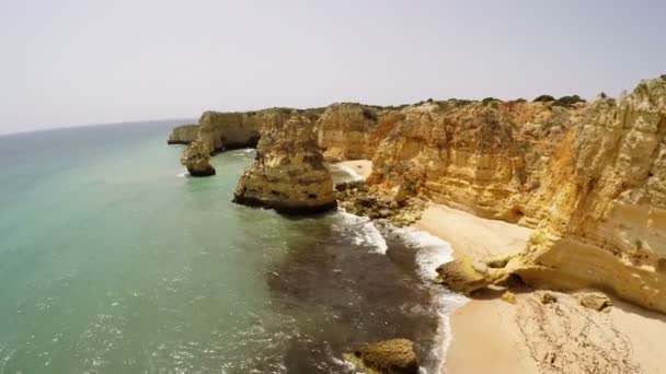 Aerial Footage Praia da Marinha, Porches, Algarve, Portugal — Stock Video