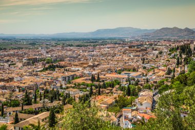 Vie İspanya, Endülüs bölgesi, Granada şehir panorama Alhambra gelen