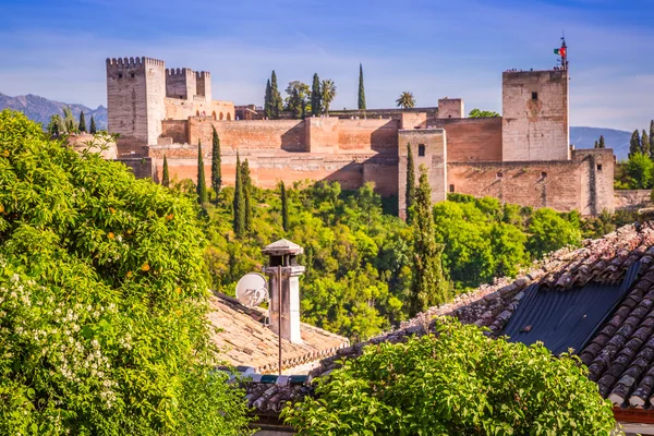 Ancient arab erőd Alhambra, Granada, Spanyolország — Stock Fotó