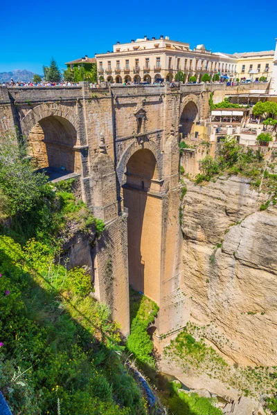 Most z Ronda, jedna z nejslavnějších bílých vesnic Malaga — Stock fotografie