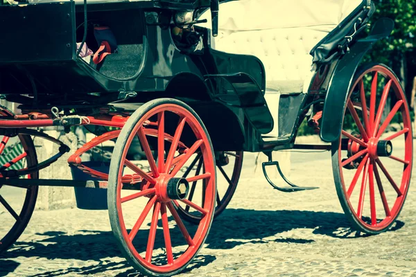 Detailed view of antique carriage, side view — Stock Photo, Image