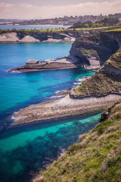 Panoramablick auf die küste von santander vom bella vista li — Stockfoto