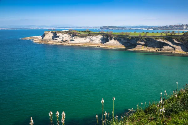 Panoramatický pohled na pobřeží Santander od li Bella Vista — Stock fotografie