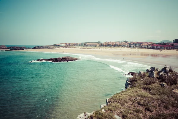 Praia de Helgueras, Noja, Cantabria, Espanha — Fotografia de Stock