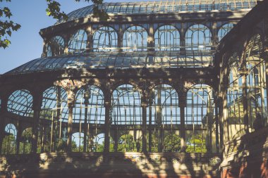Crystal palace (palacio de cristal) retiro park, madrid, İspanya