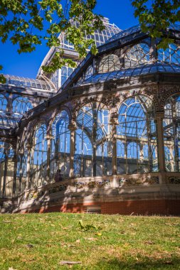 Crystal palace (palacio de cristal) retiro park, madrid, İspanya