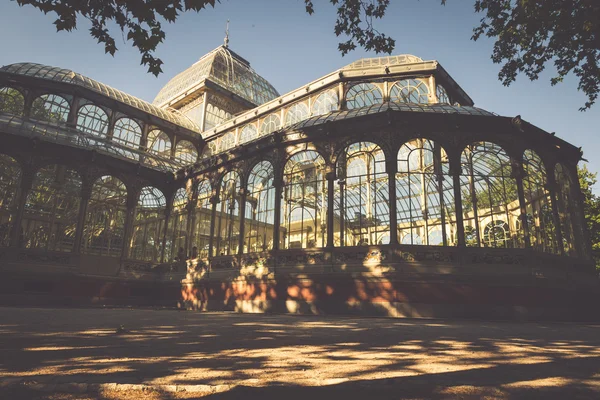 Crystal palace (palacio de cristal) retiro park, madrid, İspanya — Stok fotoğraf