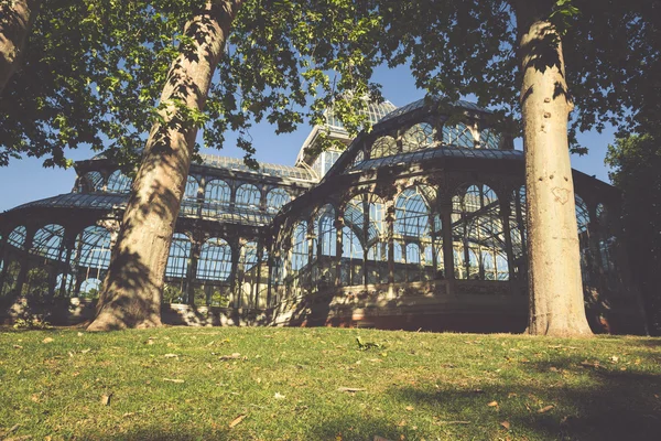 Crystal Palace (Palacio de cristal) din Retiro Park, Madrid, Spania — Fotografie, imagine de stoc