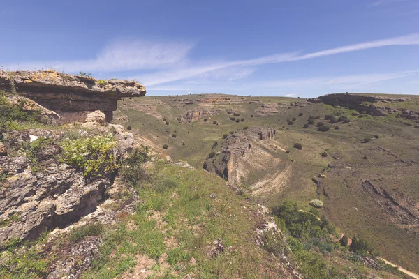 Duraton canyon and Sepulveda. Segovia. Castilla Leon. Spain. Eur — Stock Photo, Image