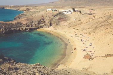 Papagayo beach, Lanzarote. Kanarya Adası.
