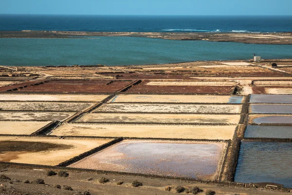 Zout werken van Janubio, Lanzarote, Canarische eilanden — Stockfoto