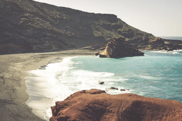 Baia di El Golfo, Lanzarote occidentale, Isole Canarie, Spagna — Foto Stock