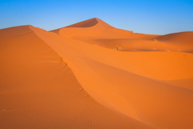 Sahra Çölü 'ndeki kum tepeleri, Merzouga, Fas