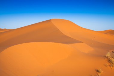 Sahra Çölü 'ndeki kum tepeleri, Merzouga, Fas