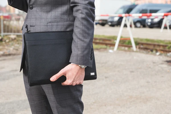 Detail of bag outside Gucci fashion show building for Milan Wome — Stock Photo, Image