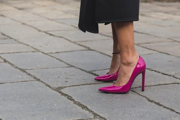 Dettaglio scarpe fuori sede sfilata Gucci per Milano Wo — Foto Stock