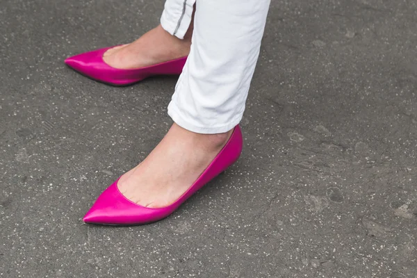 Detalle de zapatos en Milan Women 's Fashion Week otoño / invierno 16 / 17 — Foto de Stock