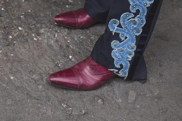 Detalle de zapatos en Milan Women 's Fashion Week otoño / invierno 16 / 17 — Foto de Stock