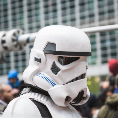 People of 501st Legion take part in the Star Wars parade in Mila clipart