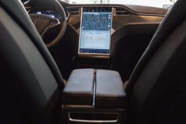 Ayrıntı Tesla Model S Araba, Milano, İtalya