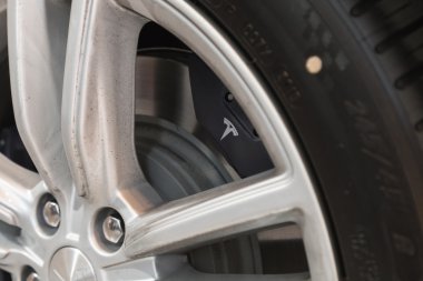 Ayrıntı Tesla Model S Araba, Milano, İtalya