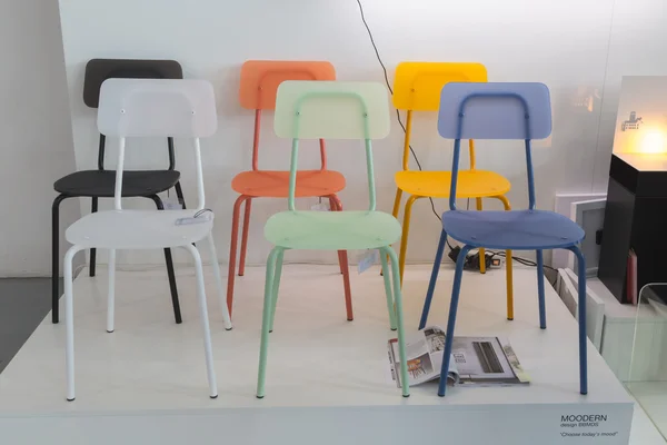 Chairs on display at Fuorisalone 2016 in Milan, Italy — Stock Photo, Image