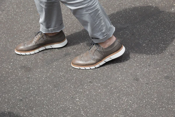 Detalle de zapatos en Milan Men 's Fashion Week — Foto de Stock