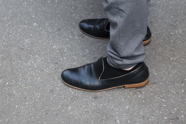 Detalle de zapatos en Milan Men 's Fashion Week — Foto de Stock