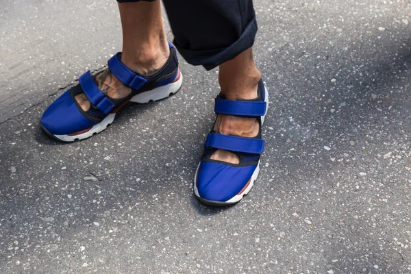 Detalle de zapatos en Milan Men 's Fashion Week — Foto de Stock