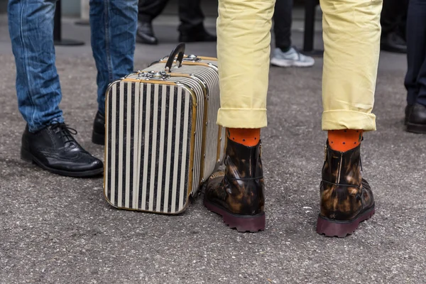 Detalle de zapatos en Milan Men 's Fashion Week —  Fotos de Stock