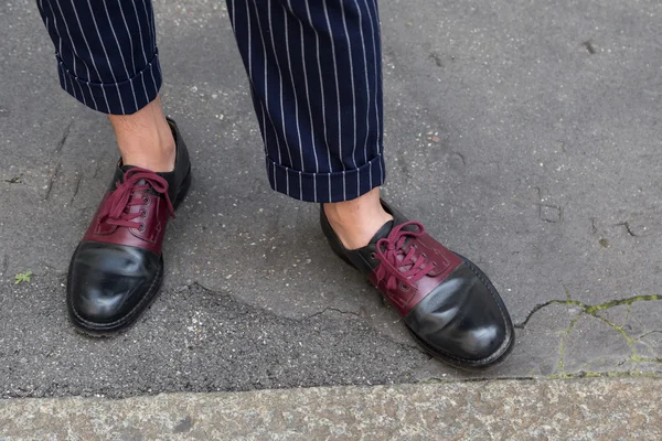 Detalle de zapatos en Milan Men 's Fashion Week — Foto de Stock