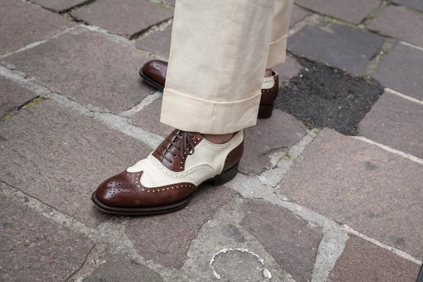 Detalle de zapatos en Milan Men 's Fashion Week — Foto de Stock