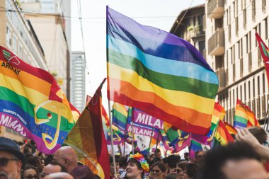 Milano, İtalya'da Pride 2016'da İnsanlar