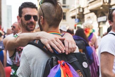 Milano, İtalya'da Pride 2016'da İnsanlar