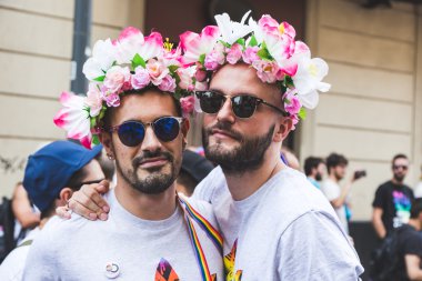 Milano, İtalya'da Pride 2016'da İnsanlar