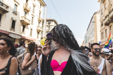 Milano, İtalya'da Pride 2016'da İnsanlar