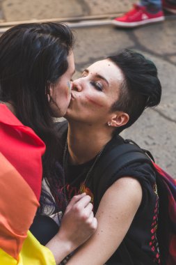 Milano, İtalya'da Pride 2016'da İnsanlar