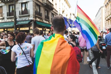 Milano, İtalya'da Pride 2016'da İnsanlar