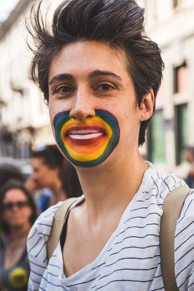 Osoby w Pride 2016 w Mediolan, Włochy — Zdjęcie stockowe