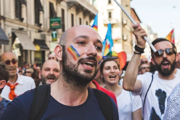 Osoby w Pride 2016 w Mediolan, Włochy — Zdjęcie stockowe