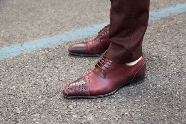 Detalle de zapatos en Milan Men 's Fashion Week — Foto de Stock