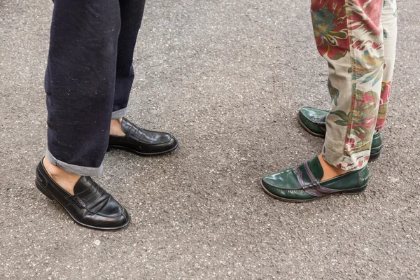 Detalle de zapatos en Milan Men 's Fashion Week — Foto de Stock