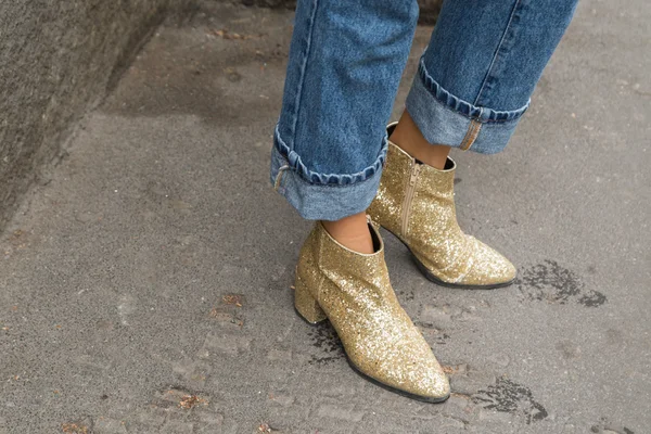 Detalle de zapatos durante la Semana de la Moda de Milán — Foto de Stock