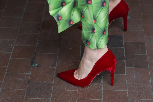 Dettaglio scarpe durante la Settimana della Moda di Milano — Foto Stock
