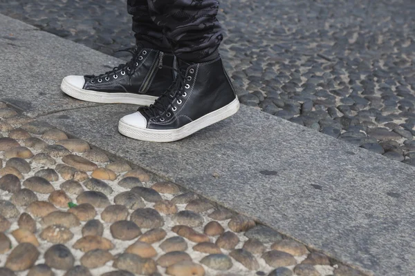 Detalle de zapatos en Milan Fashion Week — Foto de Stock