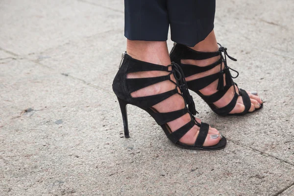 Detail of shoes at Milan Fashion Week — Stock Photo, Image