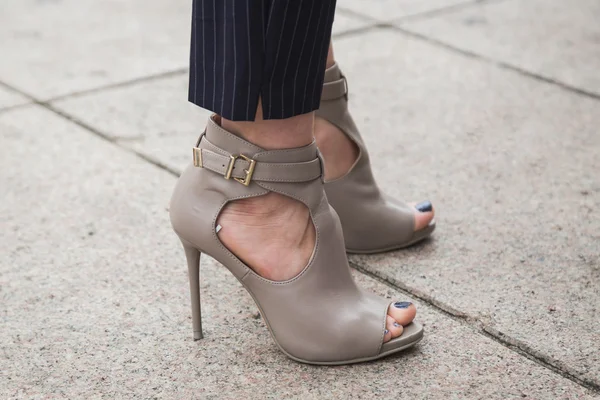 Detail of shoes at Milan Fashion Week — Stock Photo, Image