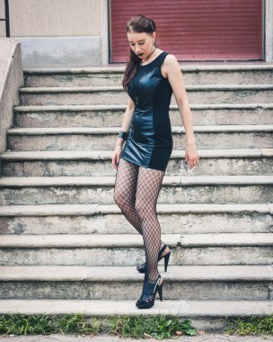 kentsel peyzaj poz güzel Gotik kız